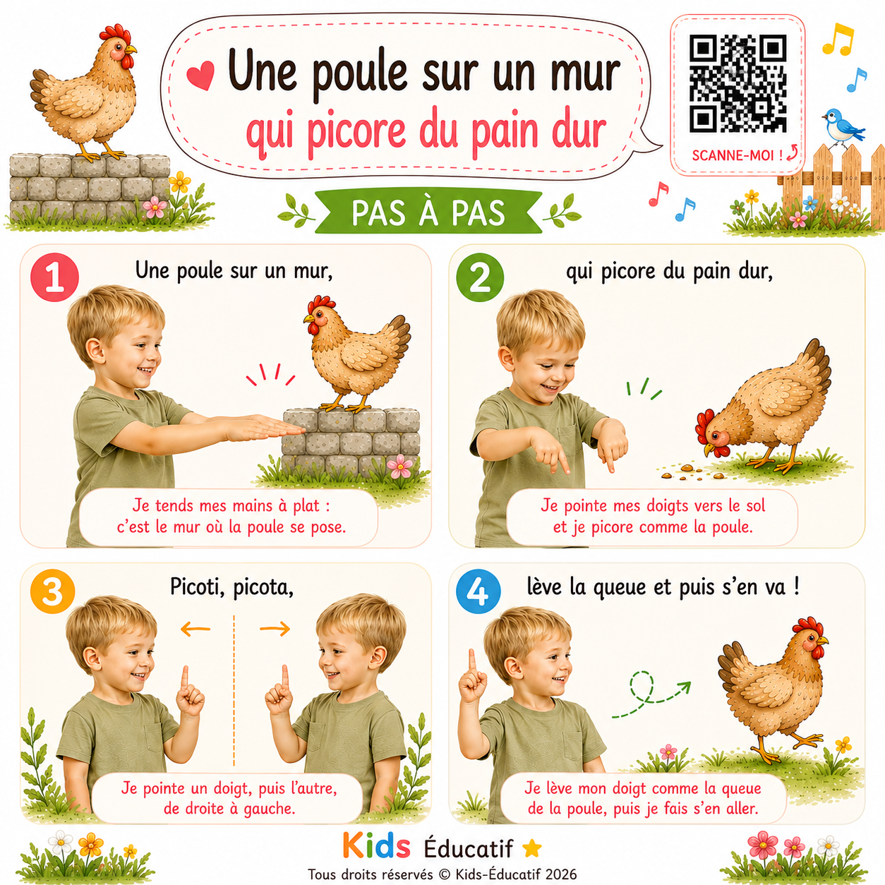 Comptines à mimer – 15 cartes gestuelles (version papier)