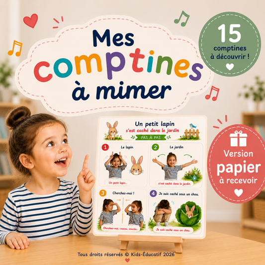 Comptines à mimer – 15 cartes gestuelles (version papier)