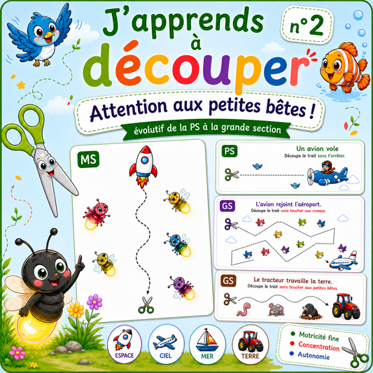 Découpage Attention aux petites bêtes –Exercices de découpage n°2 PDF