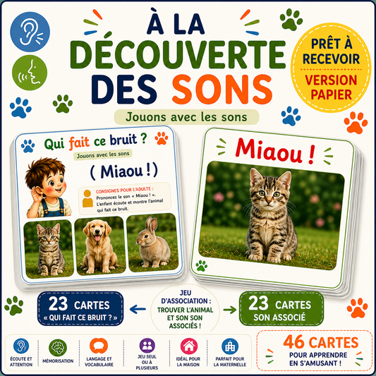 Cartes Sons & Qui Fait Ce Bruit ? - Pack Duo  dès la TPS (Cartes cartonnées)