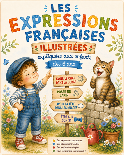 Les expressions françaises illustrées – 80 cartes A6 PDF