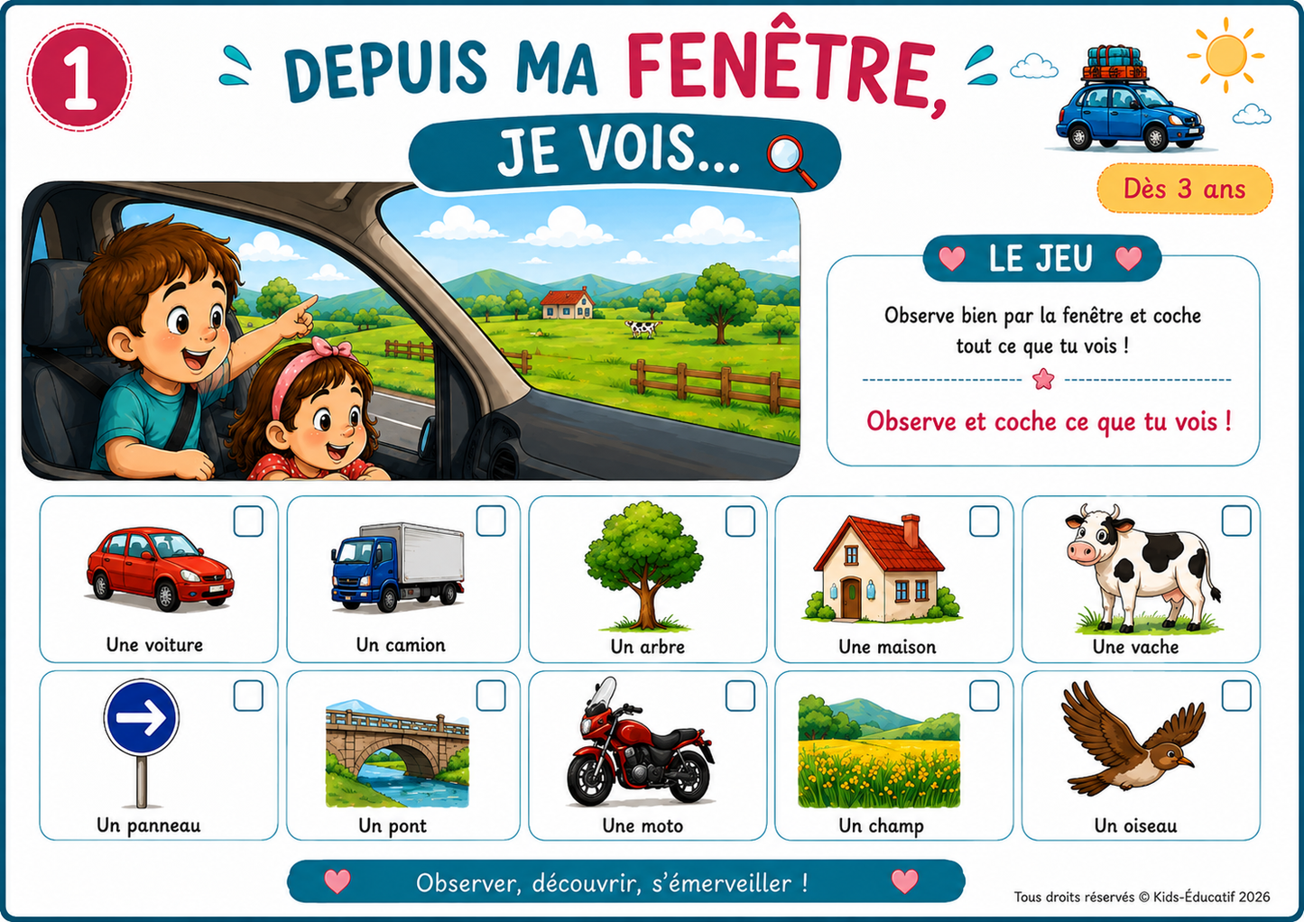Depuis ma fenêtre… – Pack 10 fiches activités A4 à télécharger