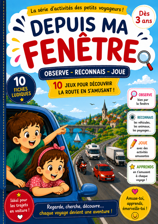 Depuis ma fenêtre… – Kit 10 fiches plastifiées + stylo effaçable