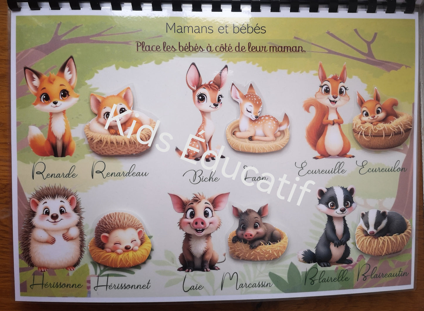 Animaux de la forêt 3-4 ans – Livret éducatif  avec activités de manipulation