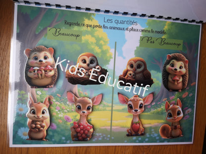 Animaux de la forêt 3-4 ans – Livret éducatif  avec activités de manipulation
