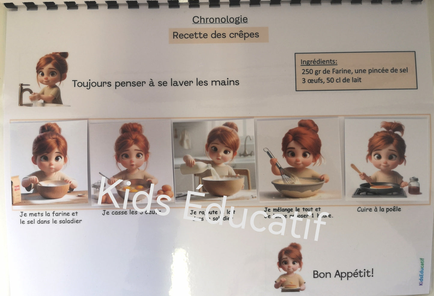 Livret de recettes pas à pas pour enfants dès 3 ans – cuisiner en autonomie