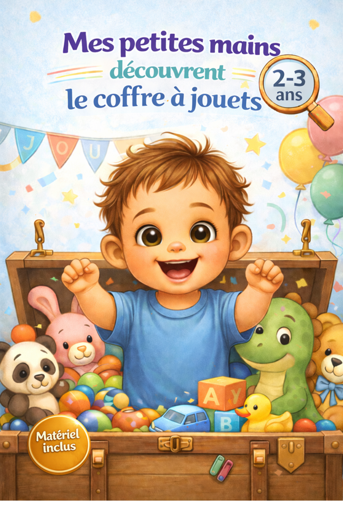 Mes petites mains découvrent le coffre à jouets – Cahier d’activités 2-3 ans