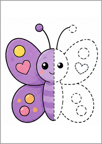Exercice papillon à compléter et colorier