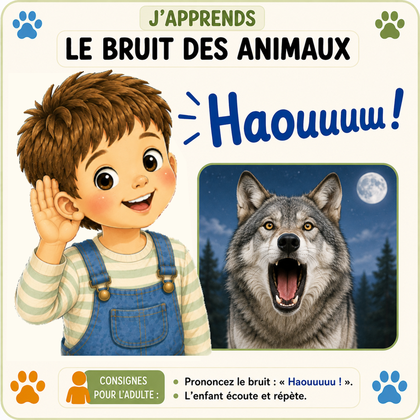 J'apprends le bruit des animaux - Carte son PS Haouuuu le loup