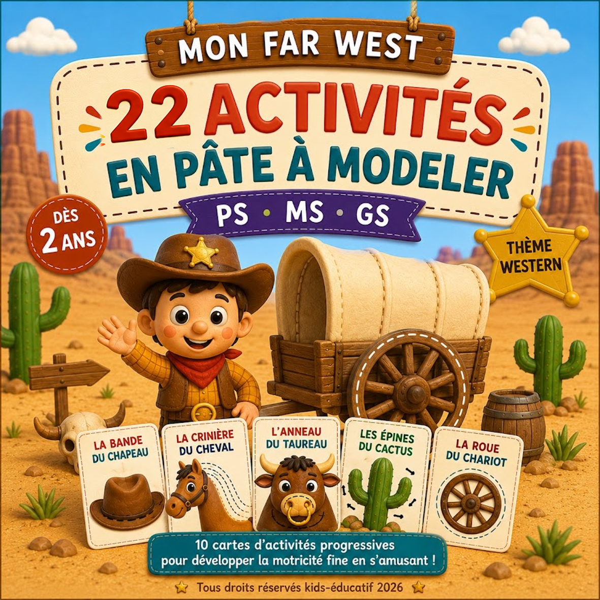 Mon Far West – 22 activités en pâte à modeler PS MS GS