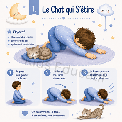 Je détends mon corps – 20 cartes d'exercices avant le coucher à télécharger en PDF