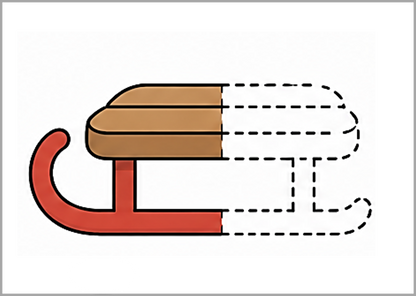 Exercice luge à compléter et colorier