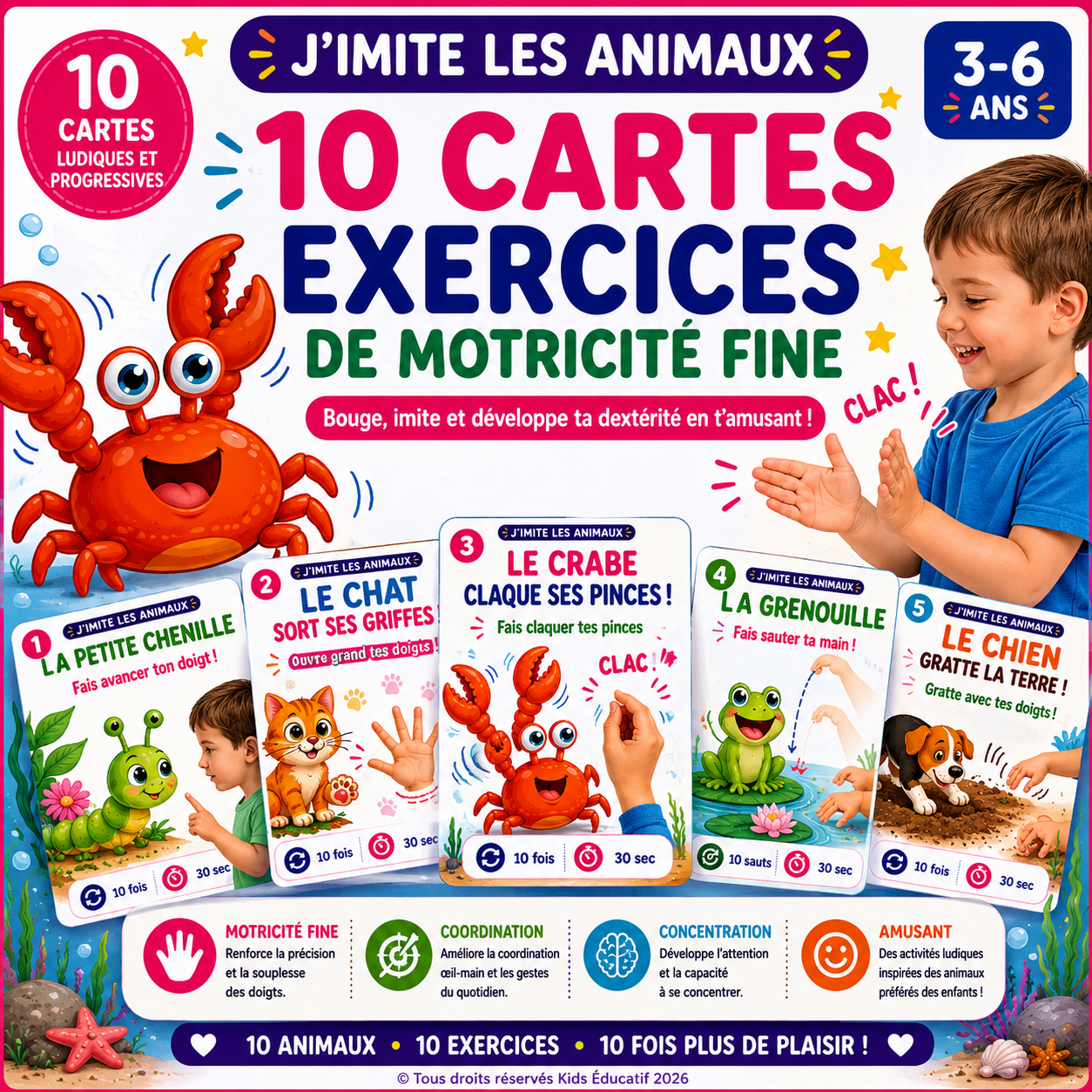 10 cartes J'imite les animaux – PDF à télécharger