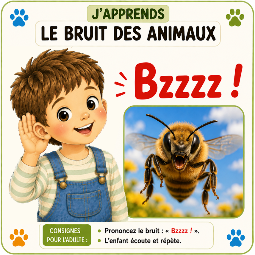 J'apprends le bruit des animaux - Bzzzz l'abeille PS