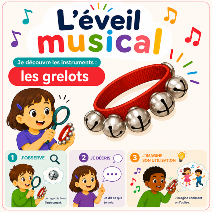L'éveil musical - Je découvre les instruments : les grelots PS MS GS