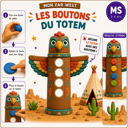 Mon Far West – Les boutons du totem – MS 3-4 ans