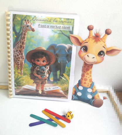 Livret activités manuelles, les animaux du monde, 3-4 ans, matériel fourni.