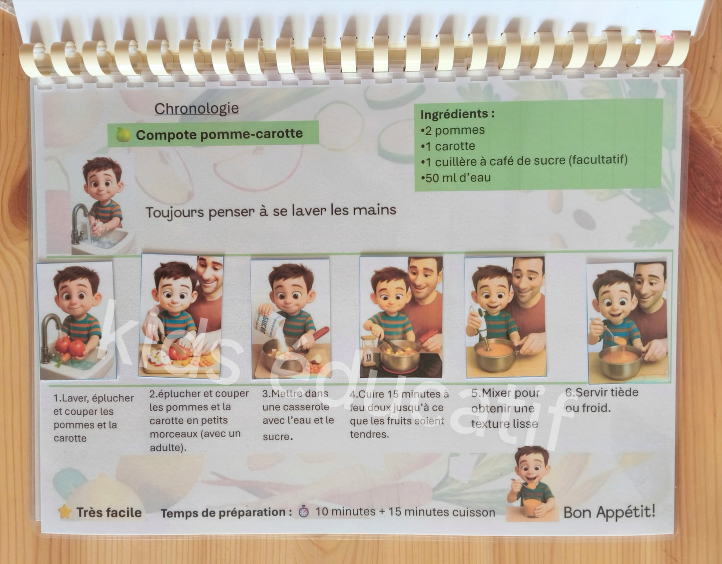 Livret de cuisine intéractif " au Fil des Saisons" dès 3 Ans