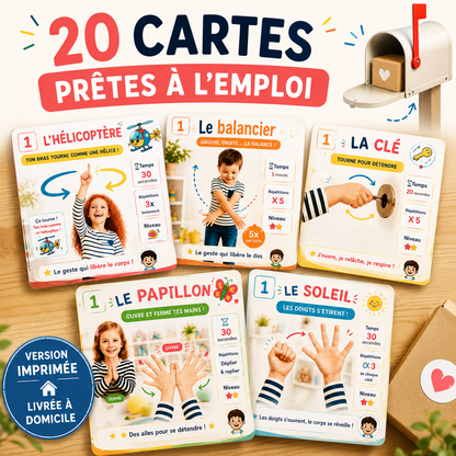 20 cartes exercices – Petites Mains | Cartes cartonnées et plastiifées