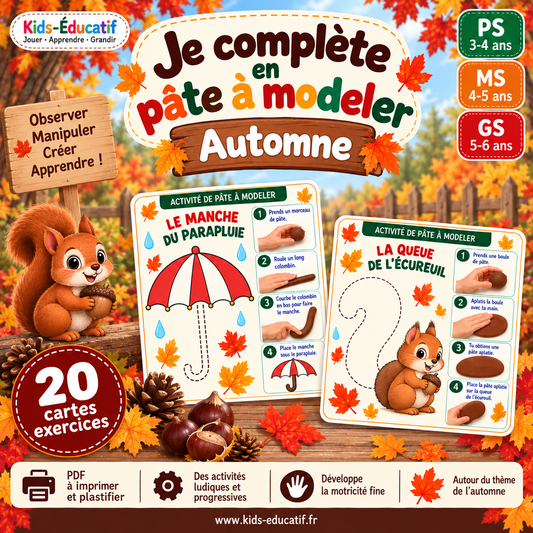 Je complète en pâte à modeler – Automne