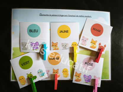 j'apprends les couleurs avec les animaux, dès 18 mois