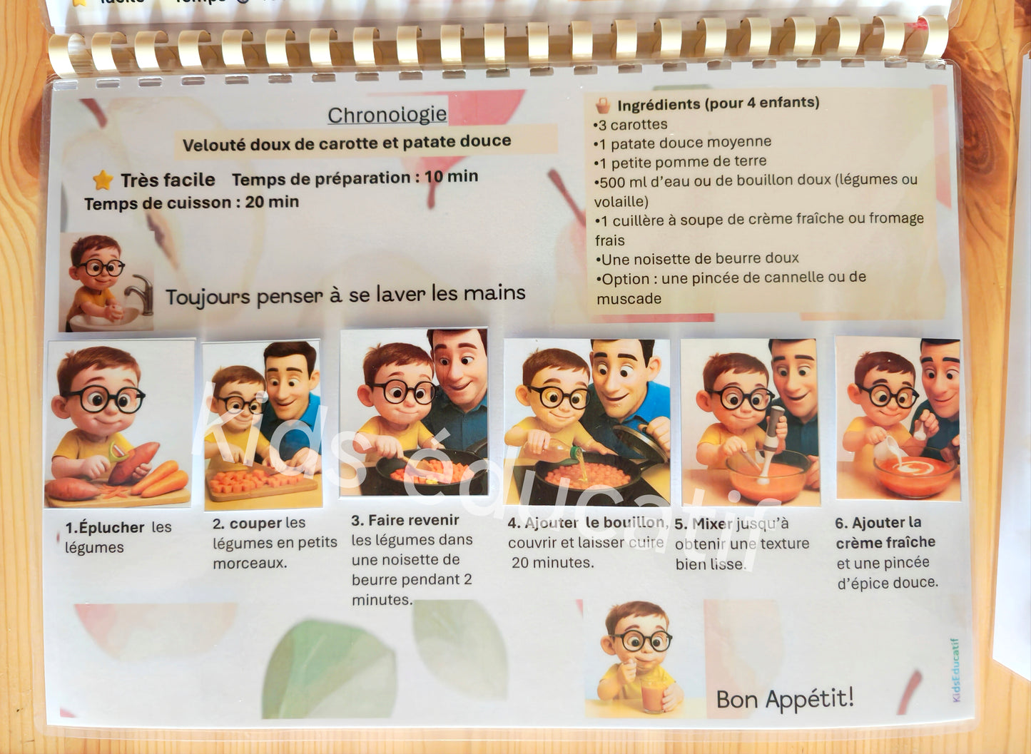 Livret de cuisine intéractif " au Fil des Saisons" dès 3 Ans