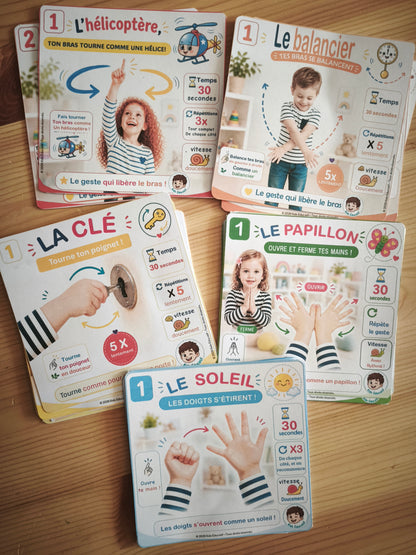 20 cartes exercices – Petites Mains | PDF à imprimer | Format 10x10 cm + A5 pour affichage