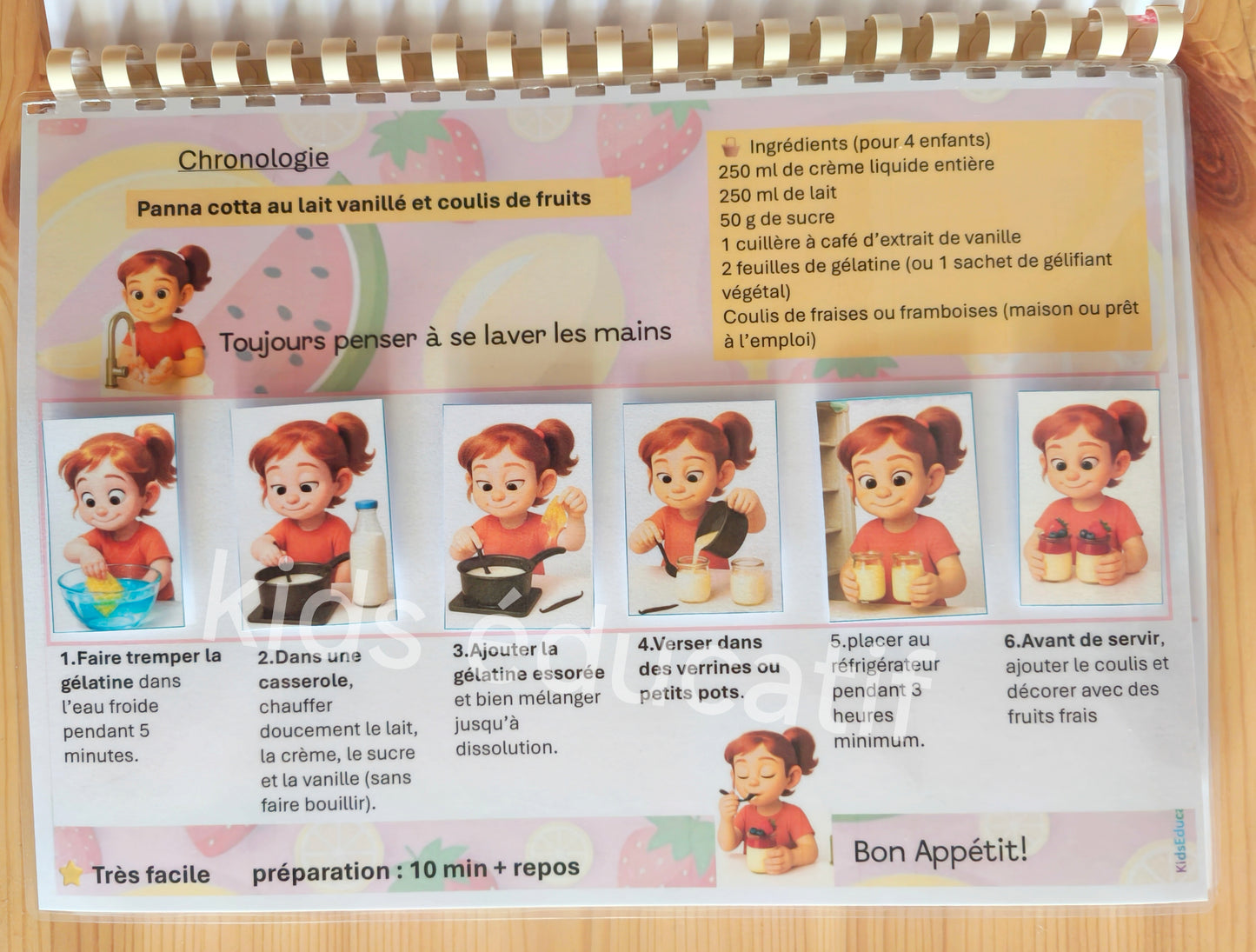 Livret de cuisine intéractif " au Fil des Saisons" dès 3 Ans