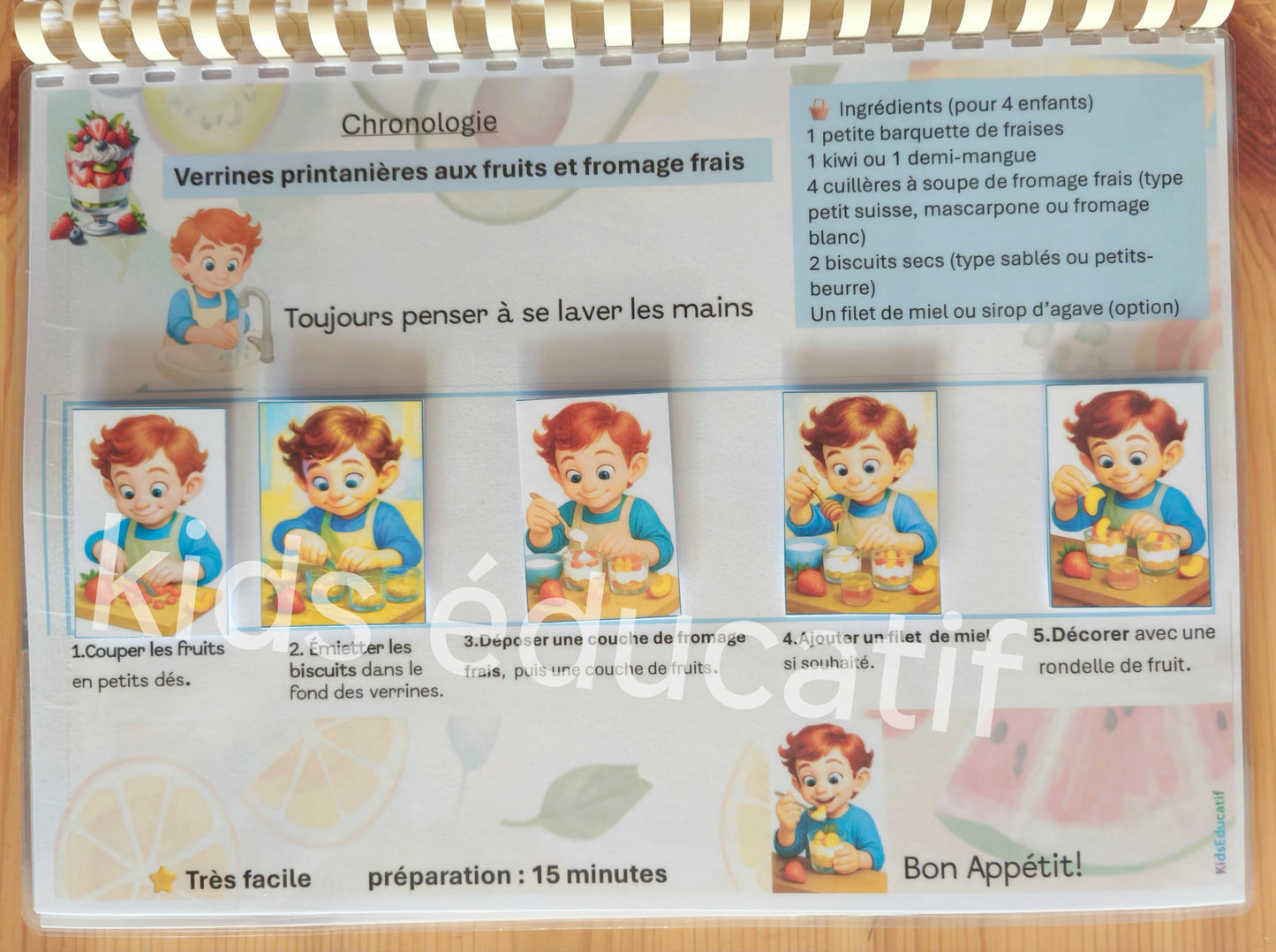 Livret de cuisine intéractif " au Fil des Saisons" dès 3 Ans