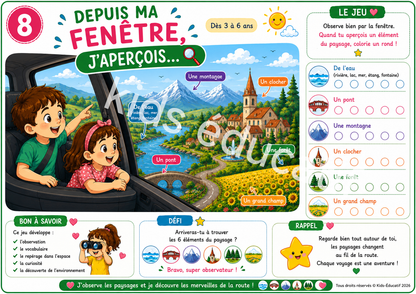 Depuis ma fenêtre… – Kit 10 fiches plastifiées + stylo effaçable
